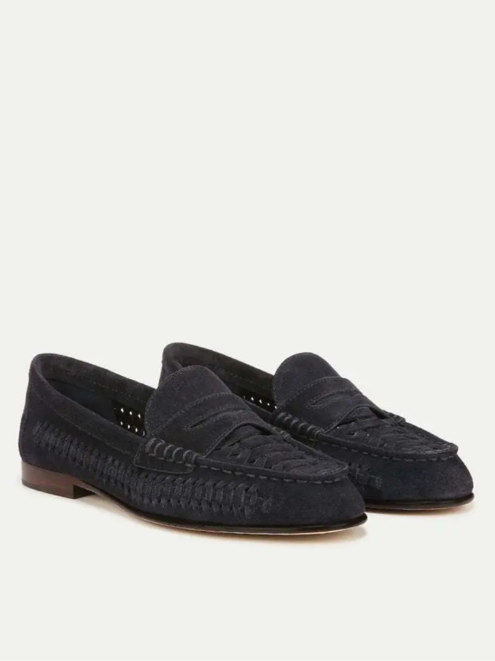 Veronica Beard || Penny Woven Suede Loafer Flats Navy Blue 8